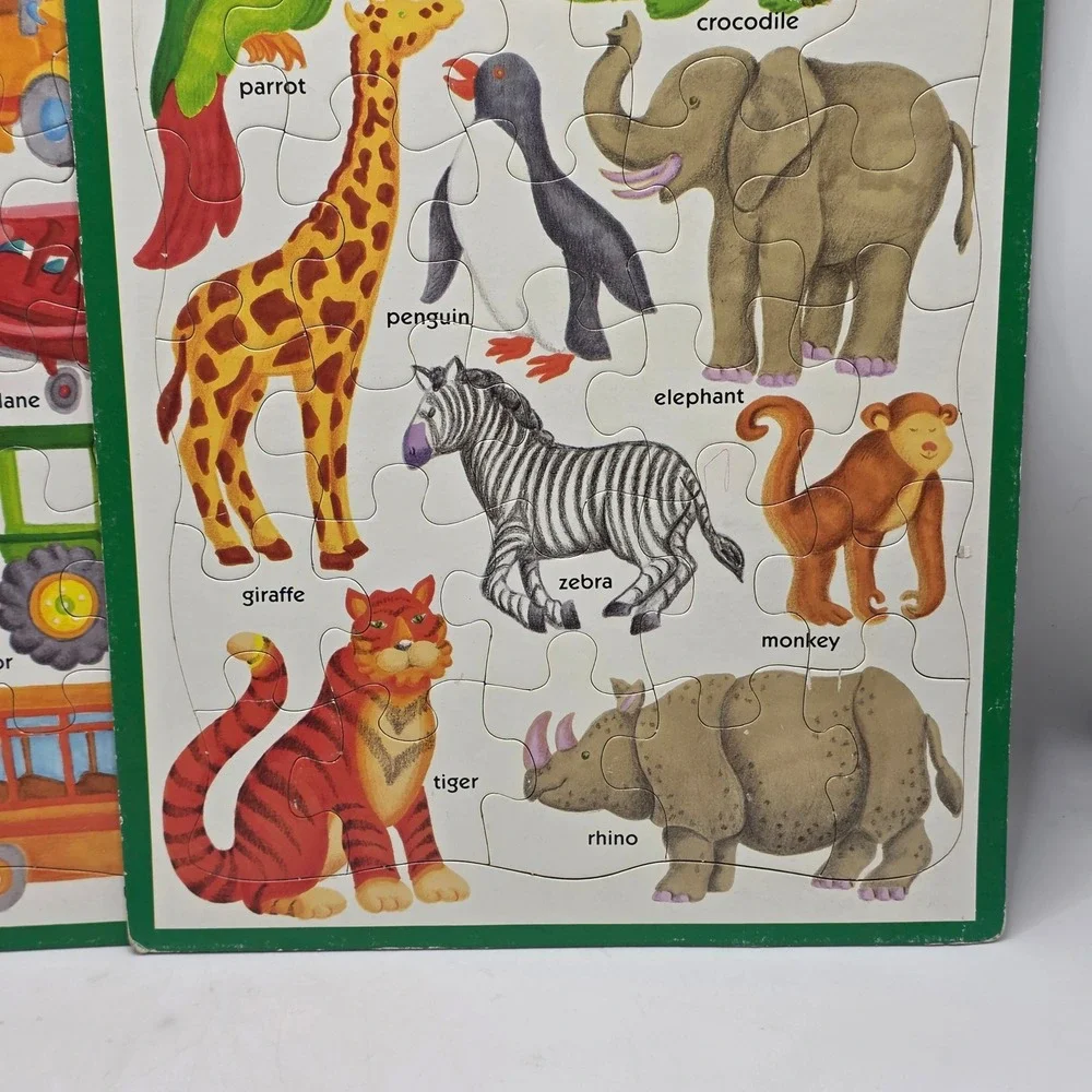 PuzzlePatch Picture Puzzles Kids Multicolor Animal Transportation Vintage 90s